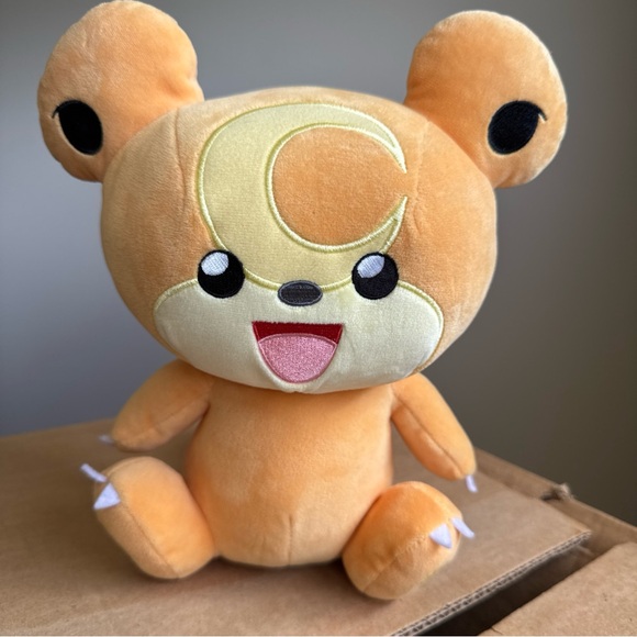 2021 Jazwares Pokemon Teddiursa 10” Plush Toy Nintendo Open Mouth Stuffed Animal - Picture 1 of 15